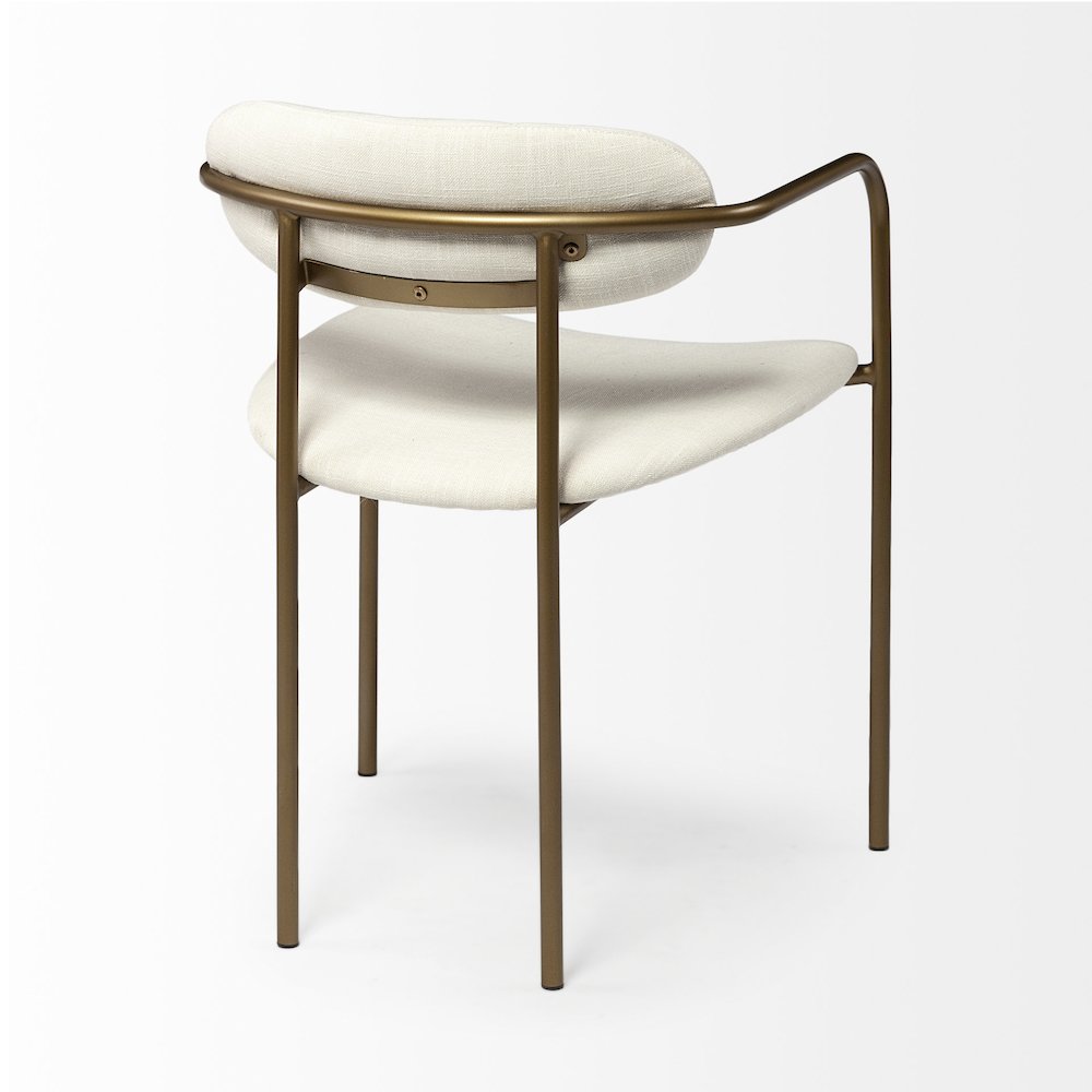 Cream Fabric Seat Gold Metal Frame Dining Chair