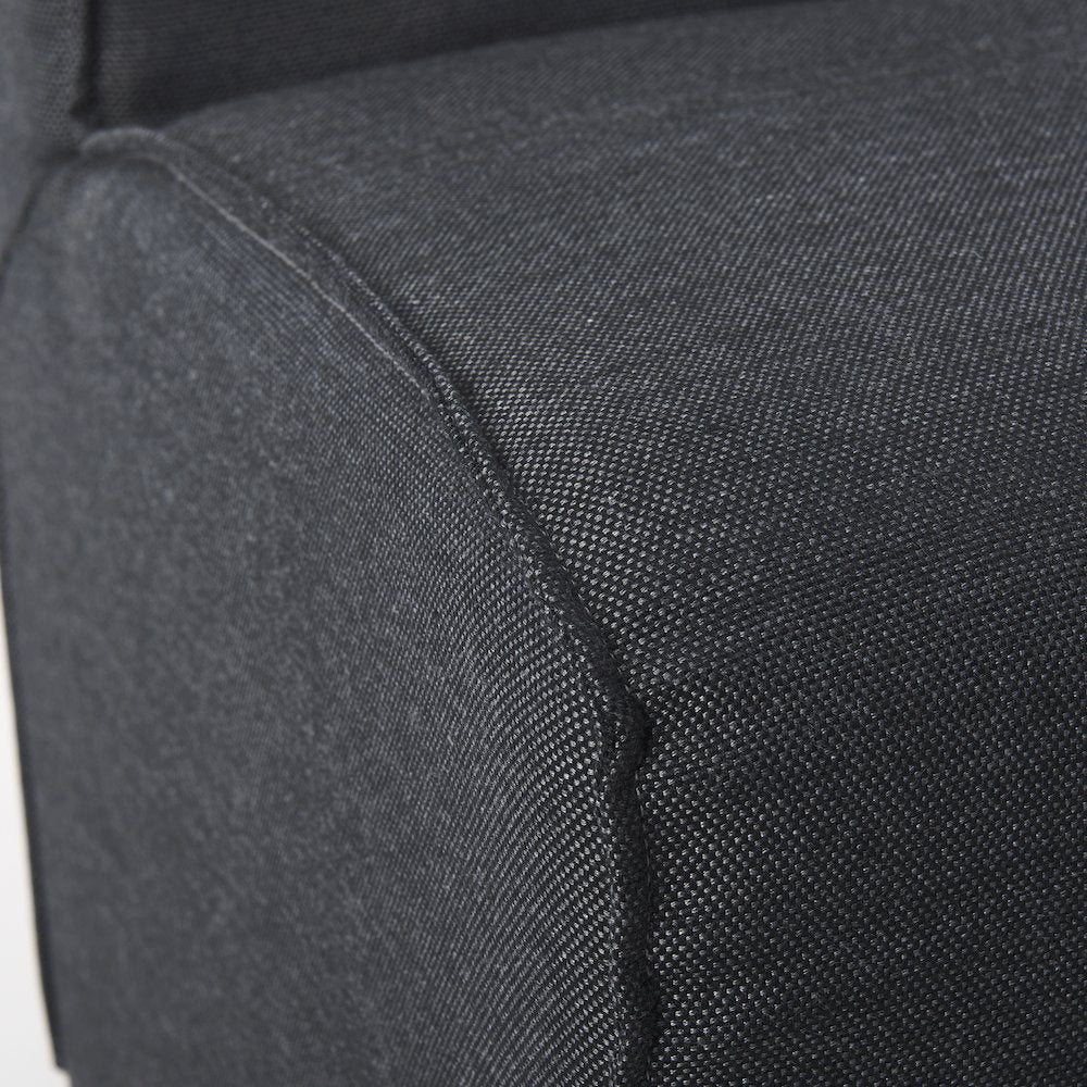 Fully Upholstered Grey Fabric Dining Chair On Casters