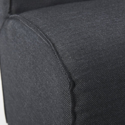 Fully Upholstered Grey Fabric Dining Chair On Casters