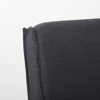 Fully Upholstered Grey Fabric Dining Chair On Casters