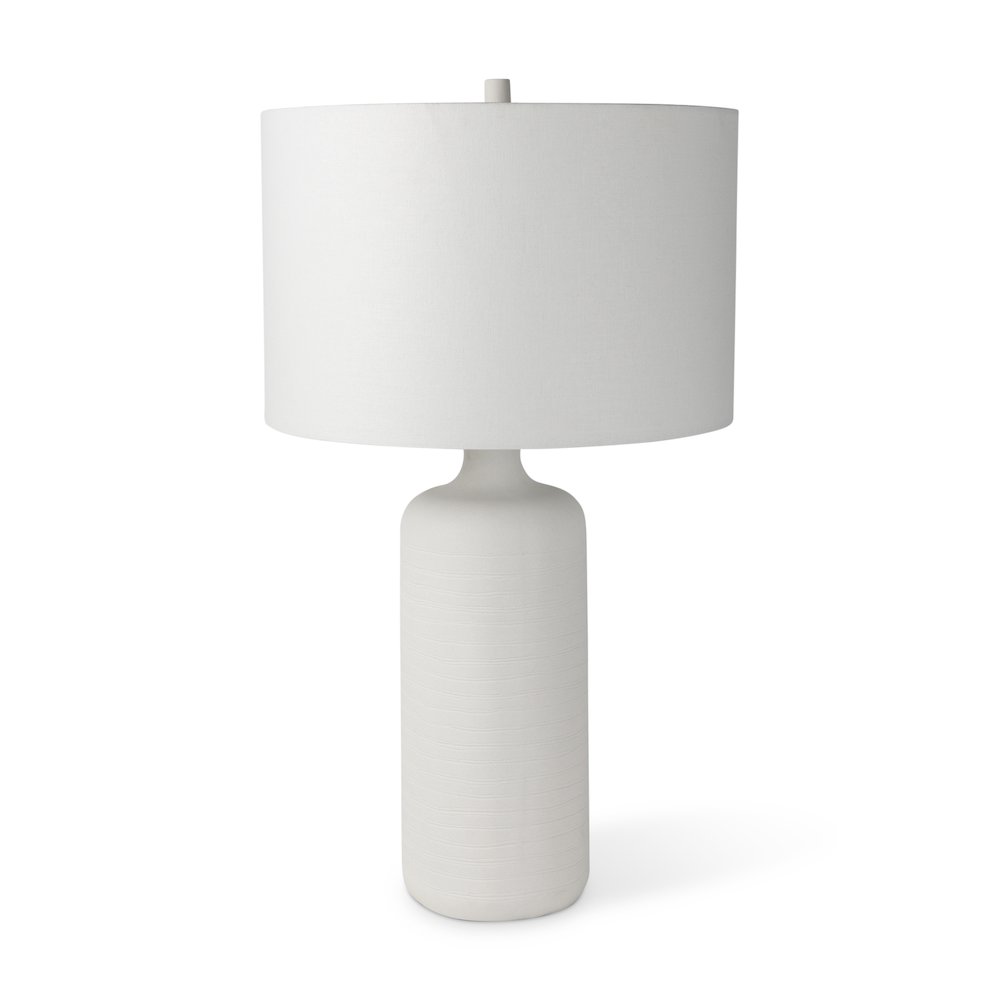 Melanie 17.0L x 17.0W x 30.5H White ShadeWhite Base Table Lamp
