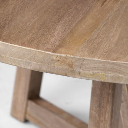 Legolas 60" Round Brown Solid Wood Top & Base Dining Table
