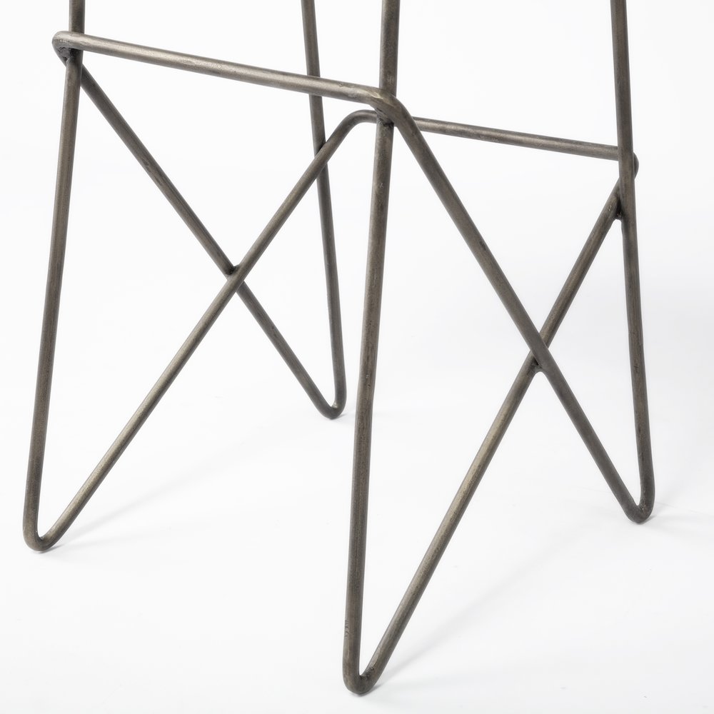 30" Total Height Cream Fabric Seat Gold Metal Frame Bar Stool