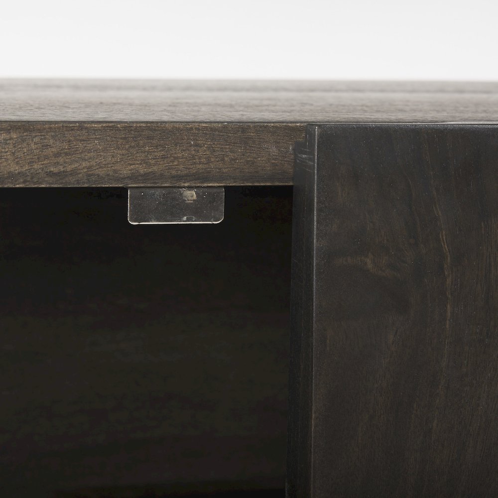 Darwin 80x17.5 Brown Solid Wood Gold Metal Base 4 Cabinet Door Sideboard
