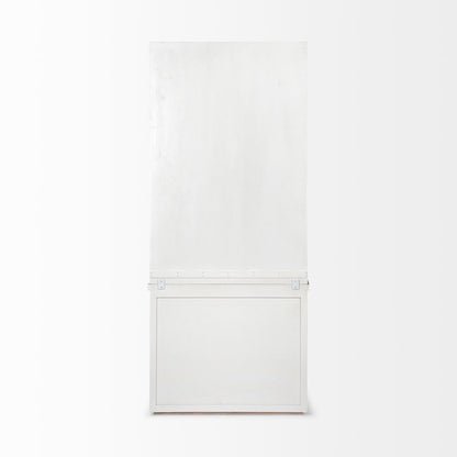 White And Medium Brown Wood Three Shelf Shelving Unit