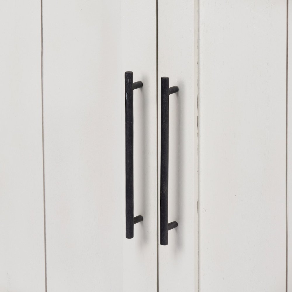 White And Medium Brown Wood Three Shelf Shelving Unit