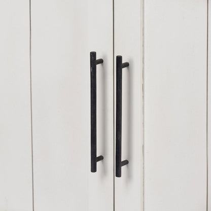 White And Medium Brown Wood Three Shelf Shelving Unit
