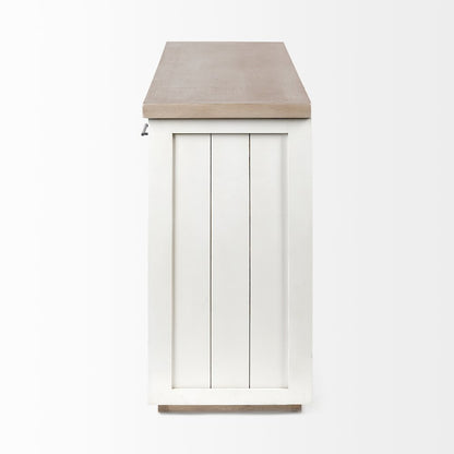 Fairview ISolid Wood Brown Top & White Frame 4 Cabinet Door Sideboard