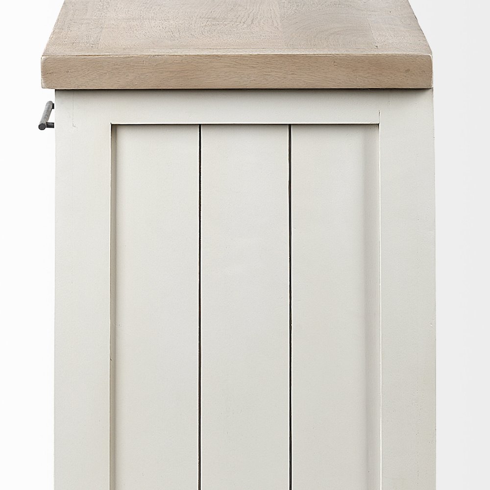 Fairview ISolid Wood Brown Top & White Frame 4 Cabinet Door Sideboard