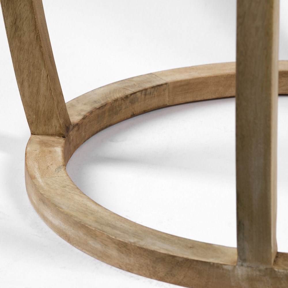 22L X 22W Light Brown Wood Round Topglass Accent Table