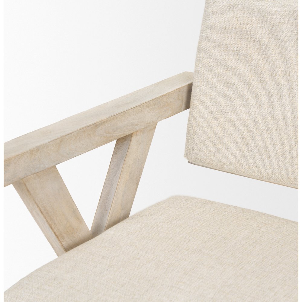 Cream Fabric Wrap Blonde Wooden Frame Dining Chair