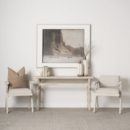 Cream Fabric Wrap Blonde Wooden Frame Dining Chair