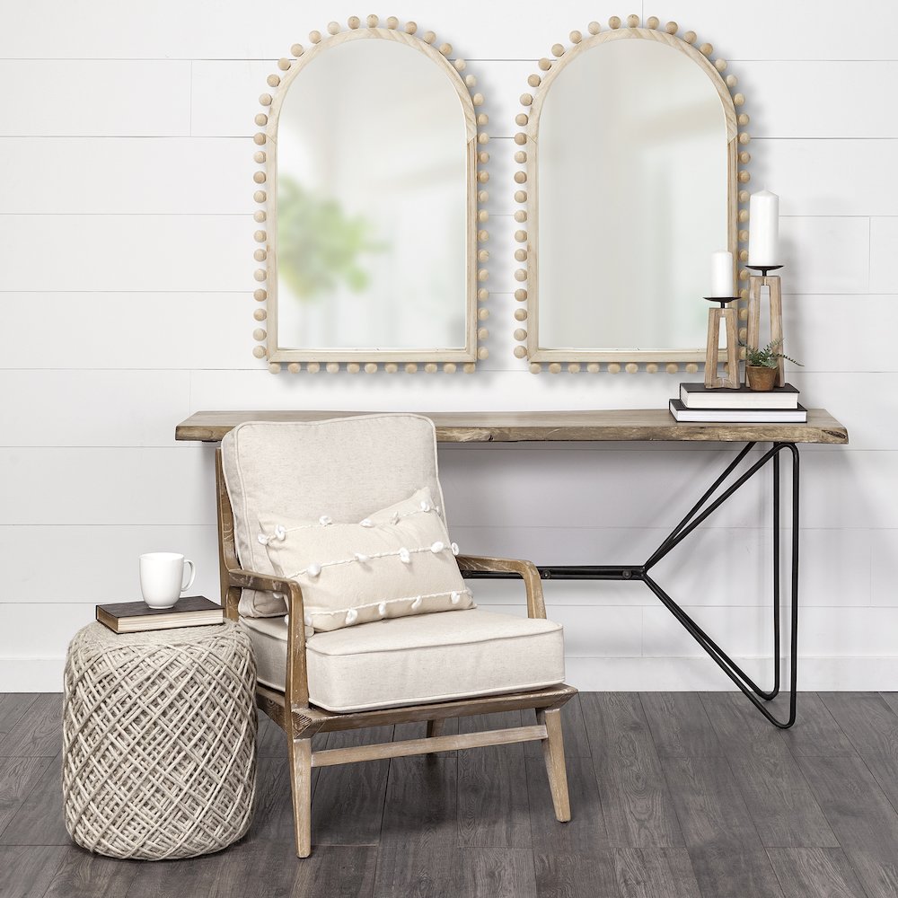 Leeds 23L x 35H Natural Wood Arch Frame Mirror