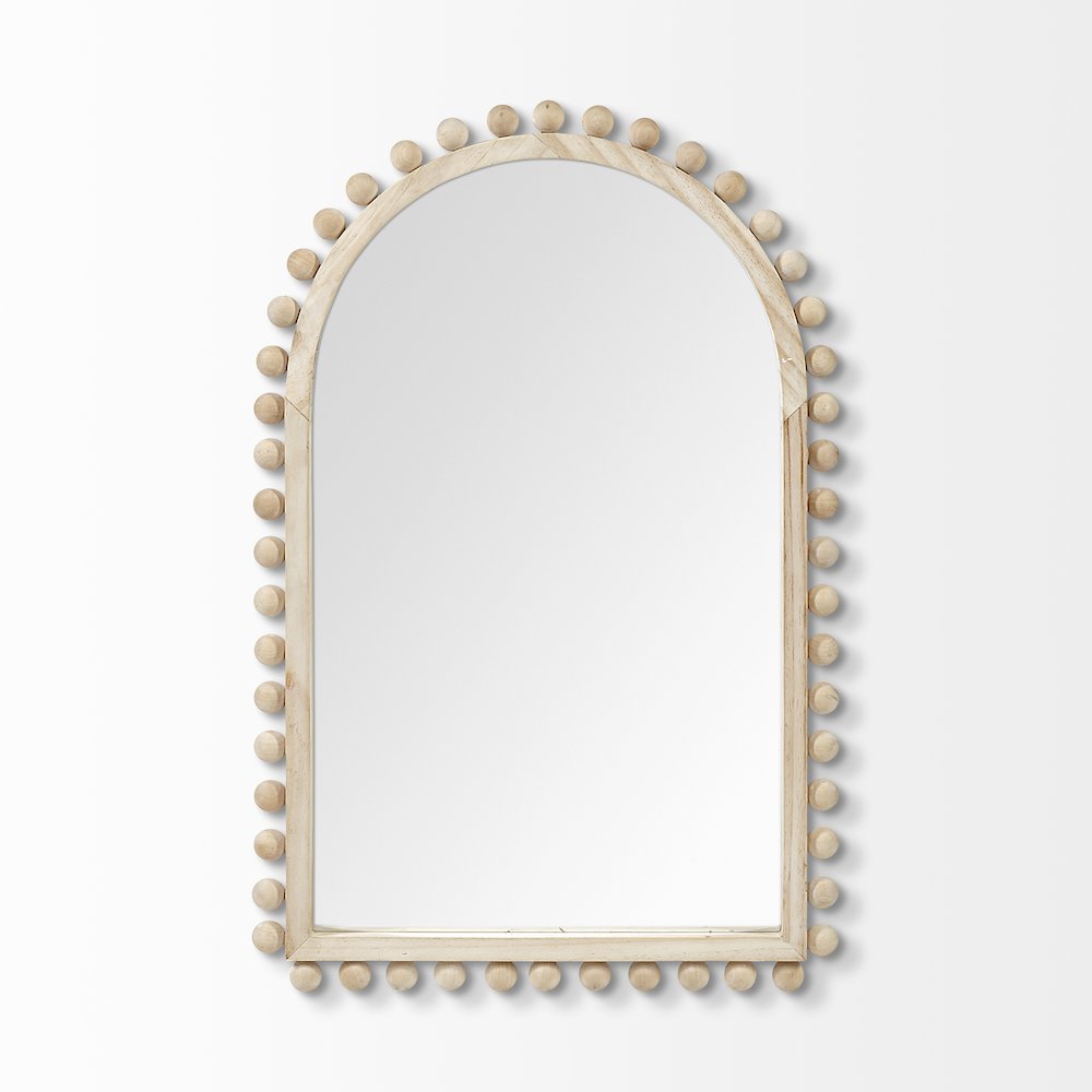 Leeds 23L x 35H Natural Wood Arch Frame Mirror
