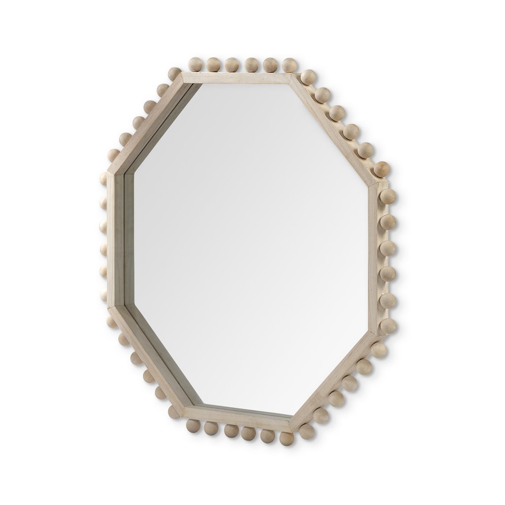 Torquay 33L x 33H Natural Wood Octagon Frame Mirror