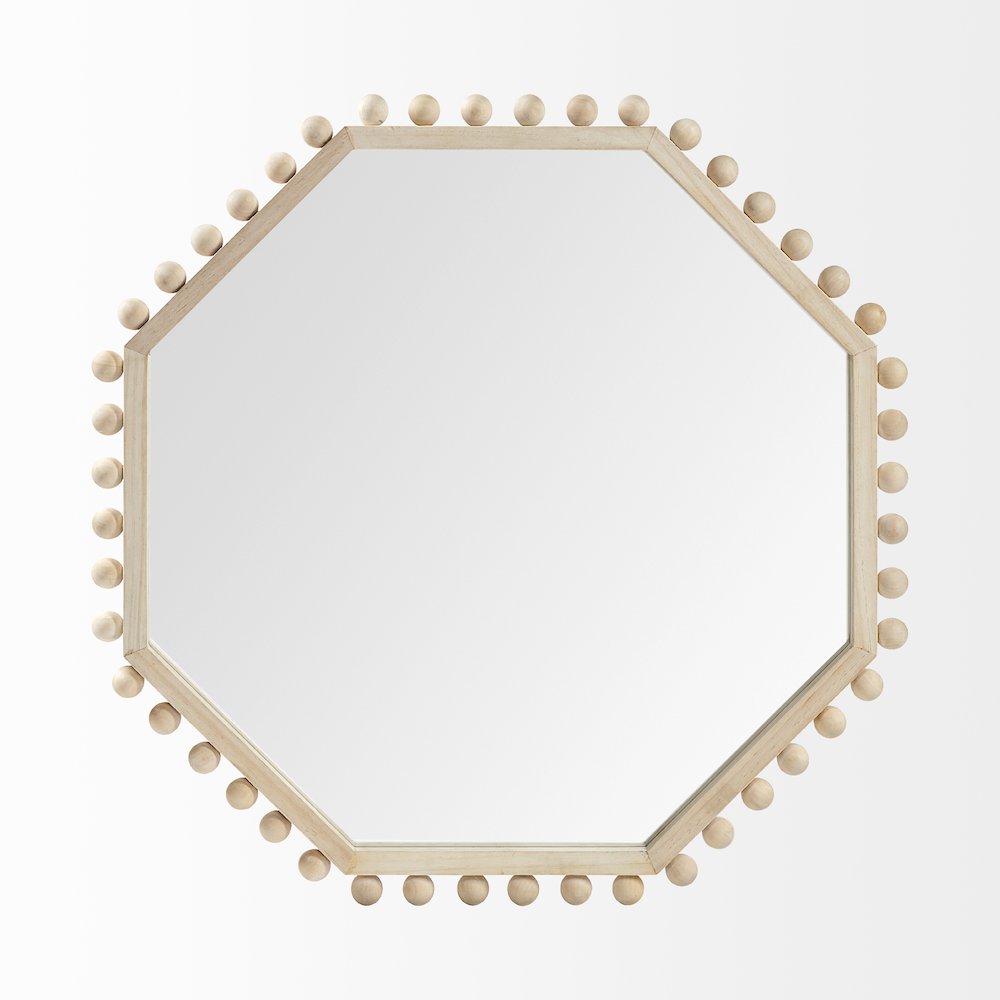 Torquay 33L x 33H Natural Wood Octagon Frame Mirror