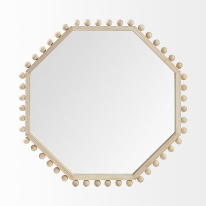 Torquay 33L x 33H Natural Wood Octagon Frame Mirror