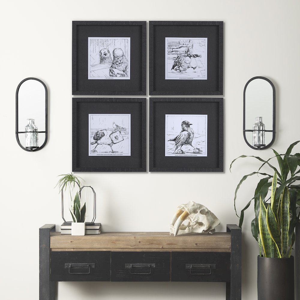 Wall Mounted Mirror W Glass Bottle For Botanicals Or Floral