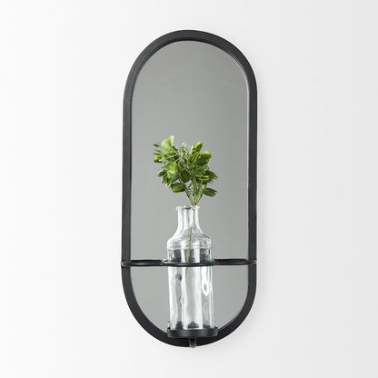 Wall Mounted Mirror W Glass Bottle For Botanicals Or Floral
