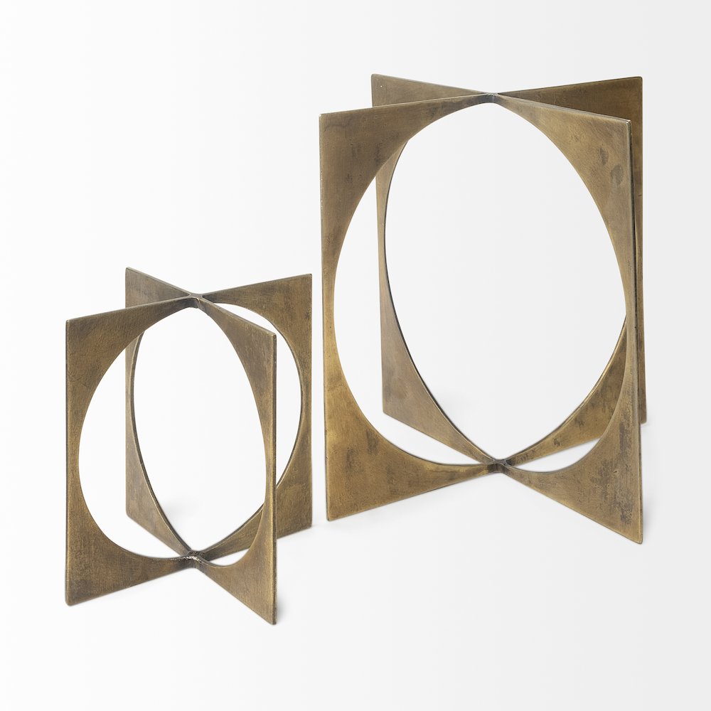 Lima (Large) 10L x 10W Gold Geometric Decorative Object
