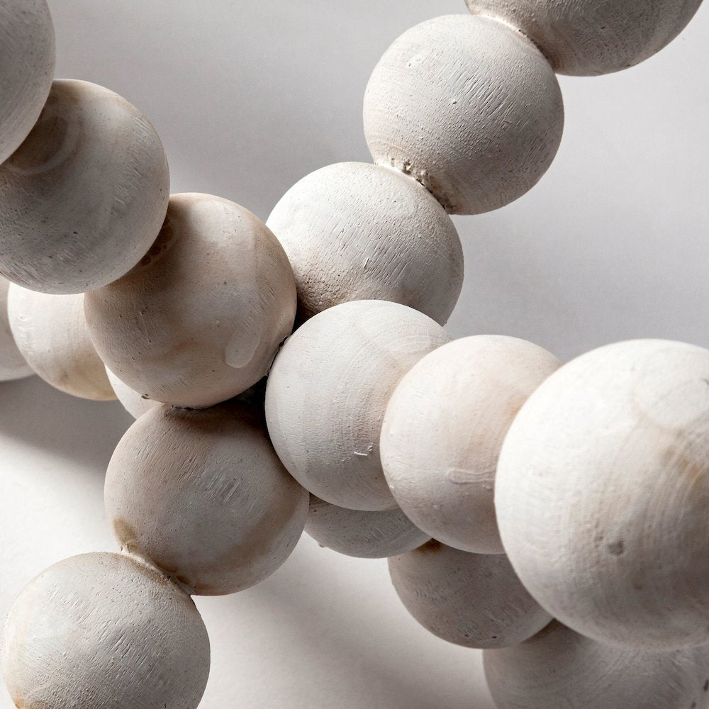 Carrollton (Small) 7L x 7W Off-White Geometric Wood Ball Jack