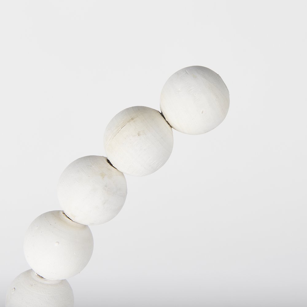 White Beaded Broken Sphere Decorative Object Gold Base