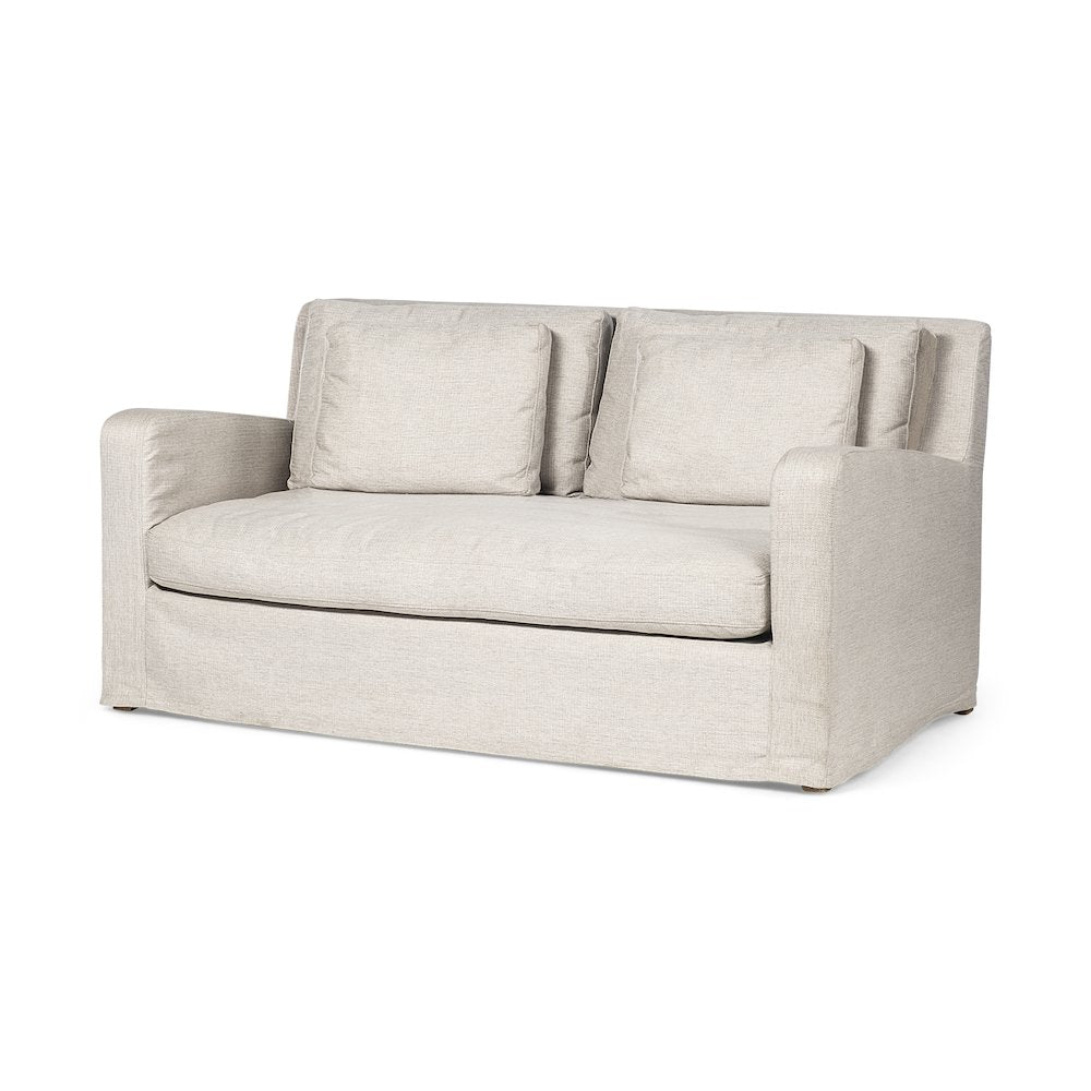 Denly 69 X 38.25 X 34.5 Beige Slipcover Two Seater Sofa