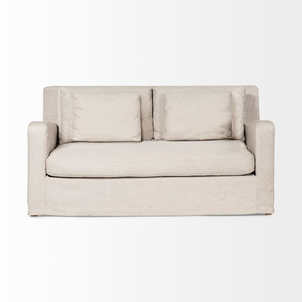 Denly 69 X 38.25 X 34.5 Beige Slipcover Two Seater Sofa