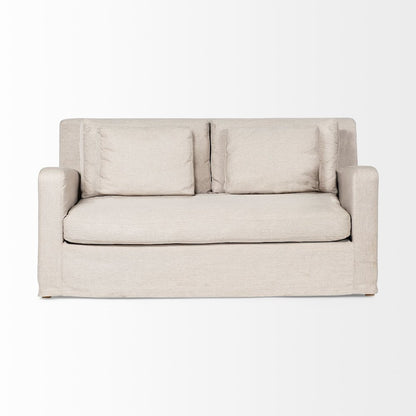 Denly 69 X 38.25 X 34.5 Beige Slipcover Two Seater Sofa