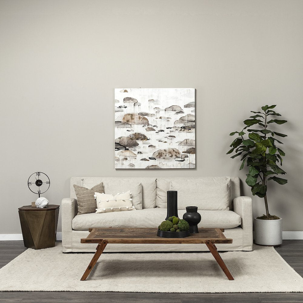 Denly 92.5 X 38.25 X 34.5  Beige Slipcover Three Seater Sofa