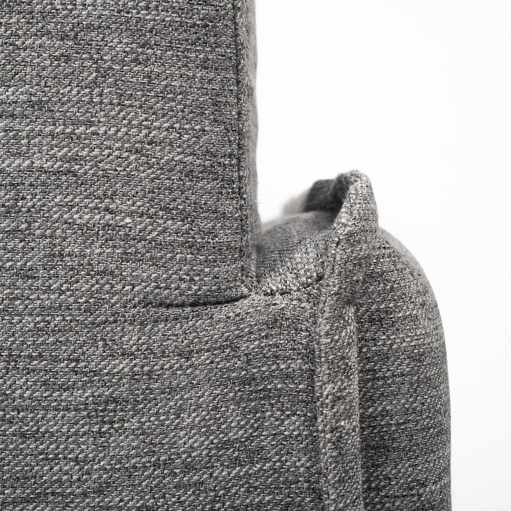 Roy Castlerock Gray Upholstered and Brown Wood Frame Arm Chair