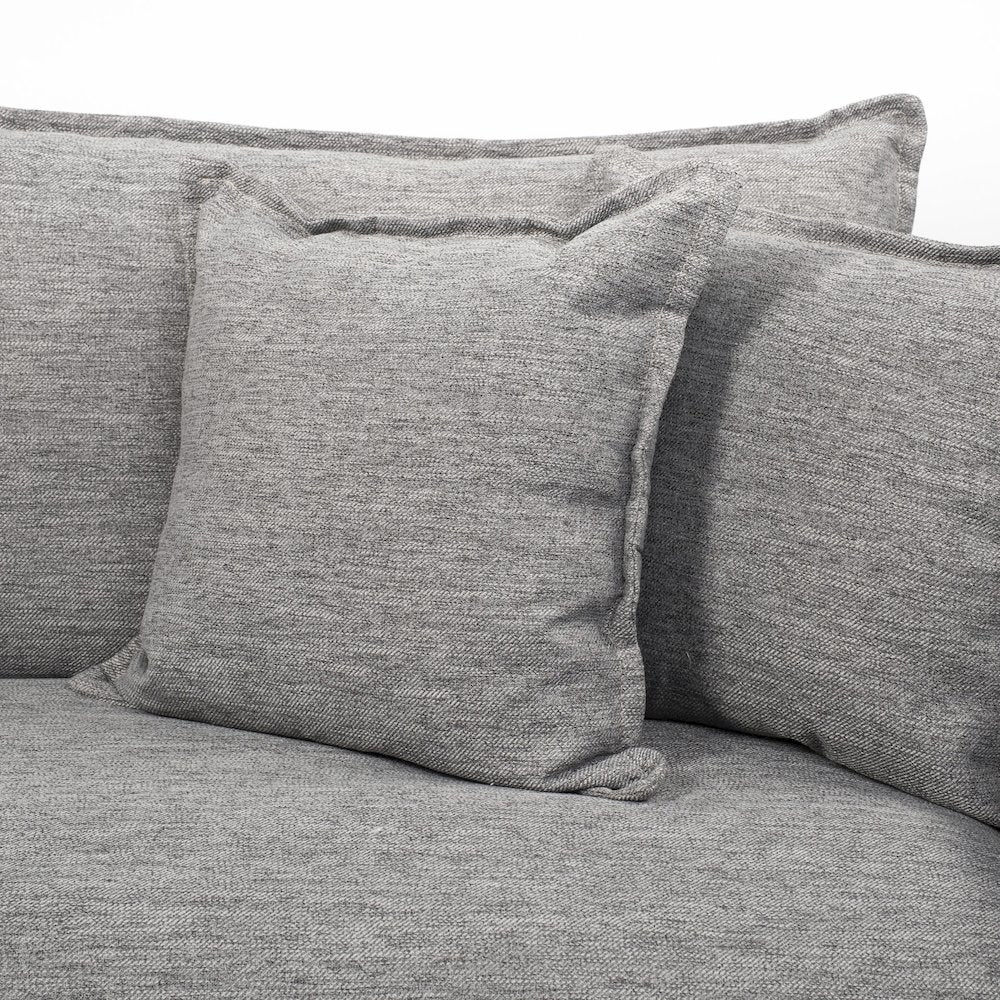 Roy Castlerock Gray Upholstered and Brown Wood Frame Arm Chair