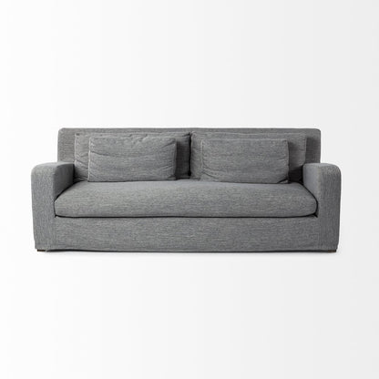 Denly 92" Casterock Gray Slipcover Three Seater Sofa