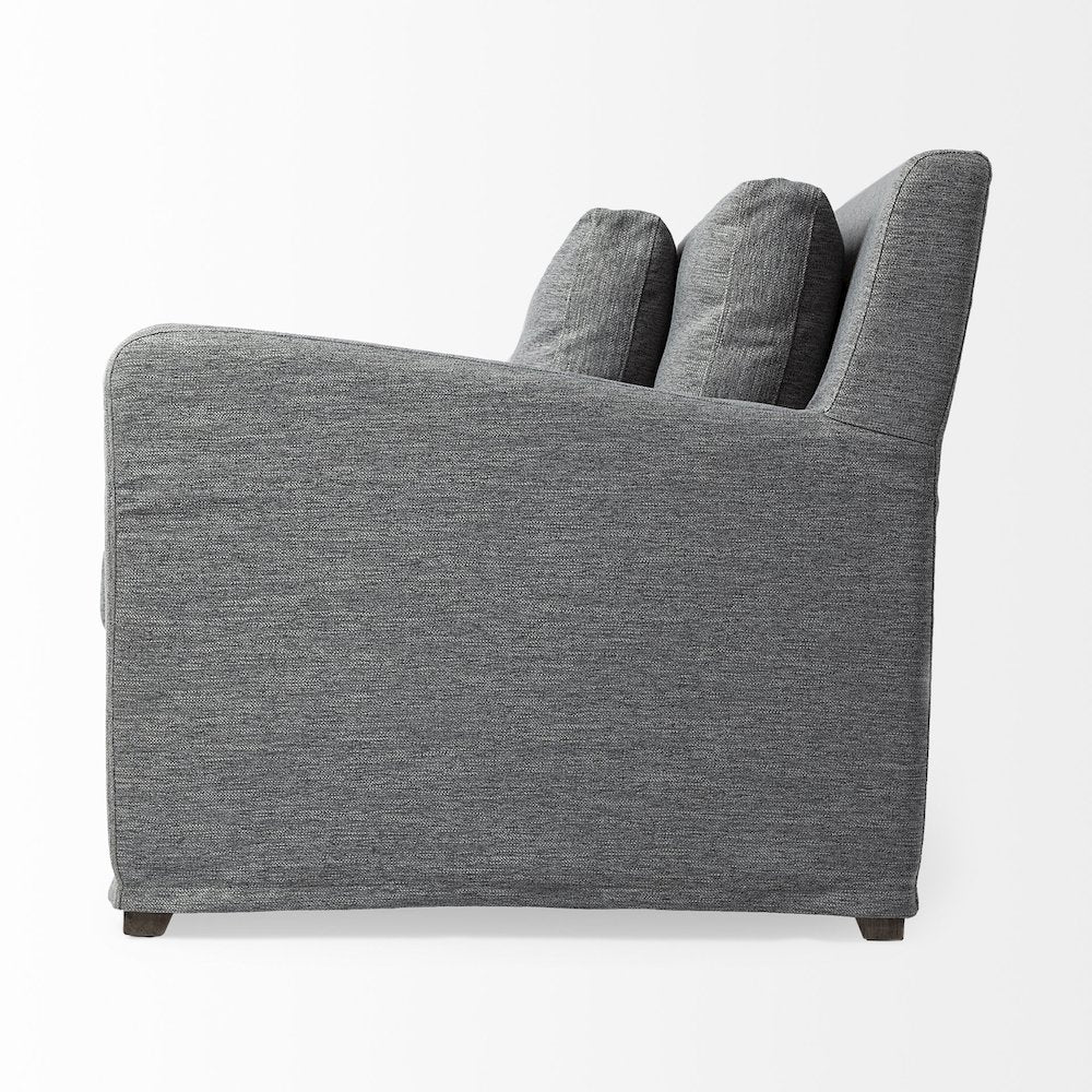 Denly 92" Casterock Gray Slipcover Three Seater Sofa