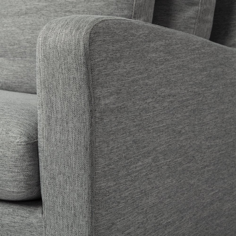 Denly 92" Casterock Gray Slipcover Three Seater Sofa