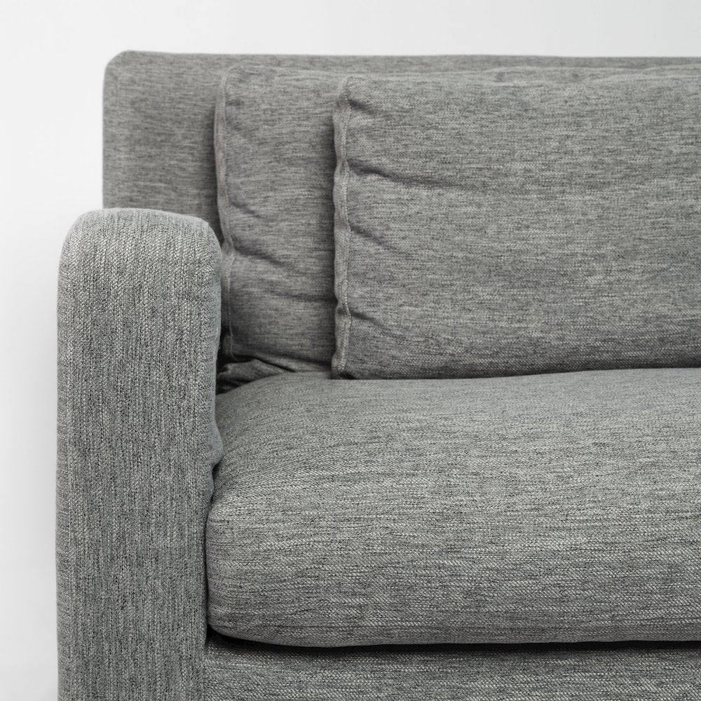 Denly 92" Casterock Gray Slipcover Three Seater Sofa