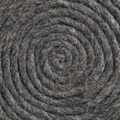 Allium Dark Gray Handwoven Wool Cylindrical Pouf