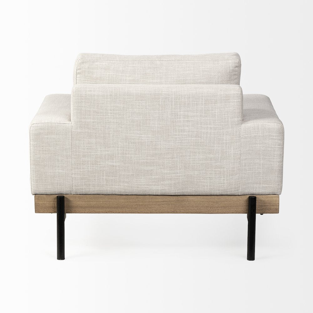 Colburne Beige Fabric Wood and Iron Frame Accent Chair
