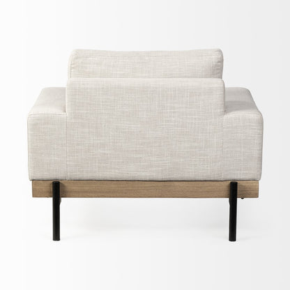 Colburne Beige Fabric Wood and Iron Frame Accent Chair