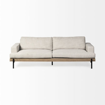 Colburne 95" Beige Upholstered Three Seater Sofa