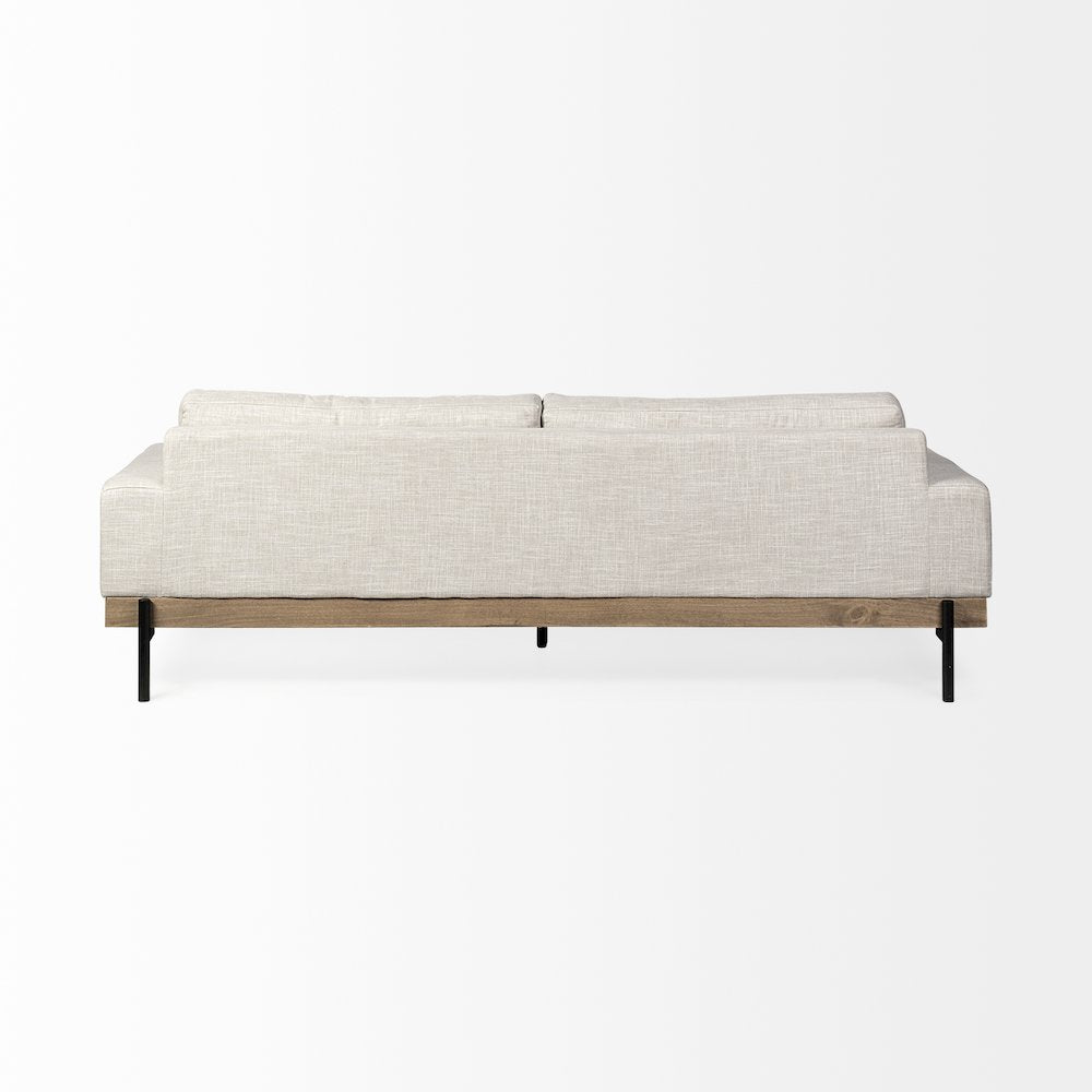 Colburne 95" Beige Upholstered Three Seater Sofa