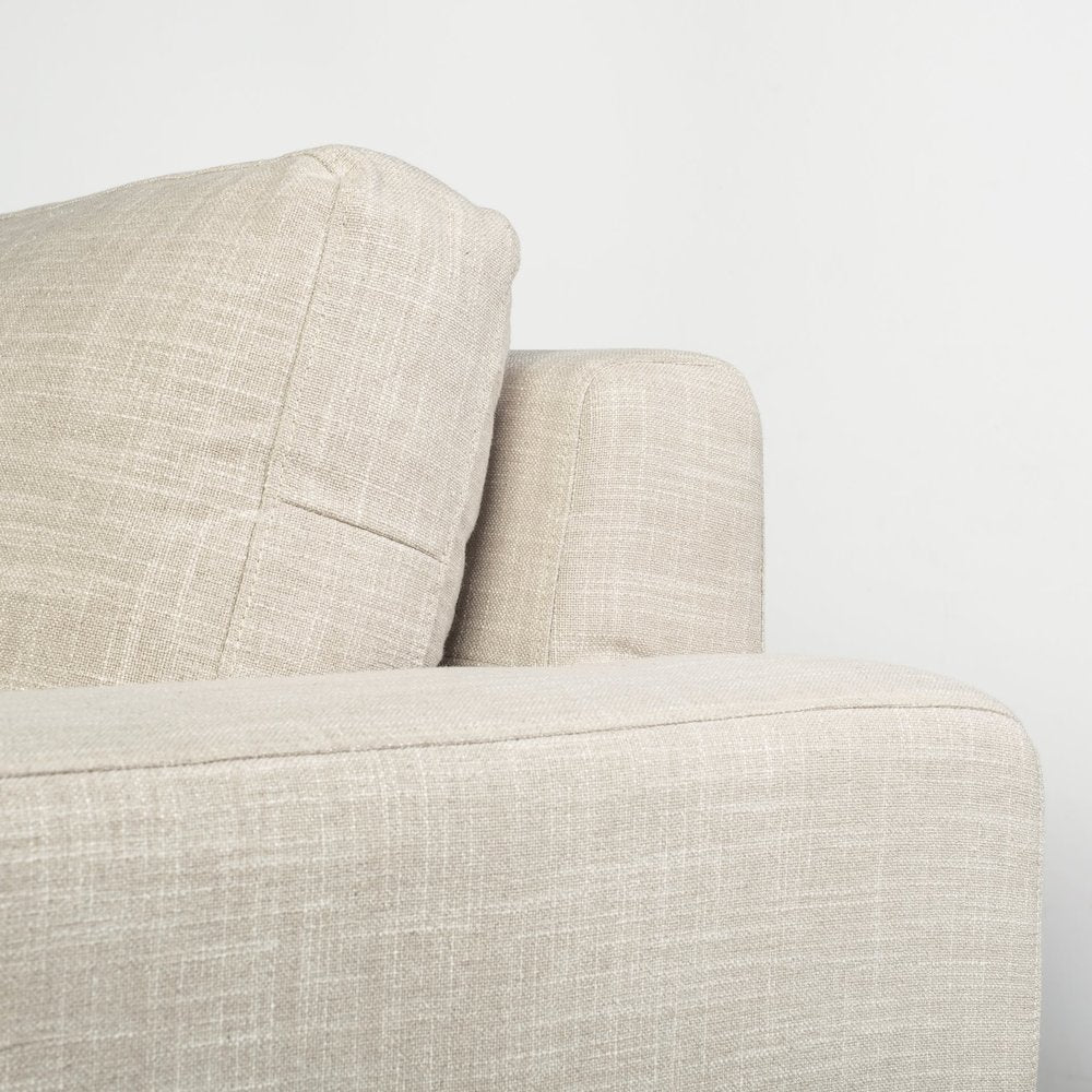 Colburne 95" Beige Upholstered Three Seater Sofa