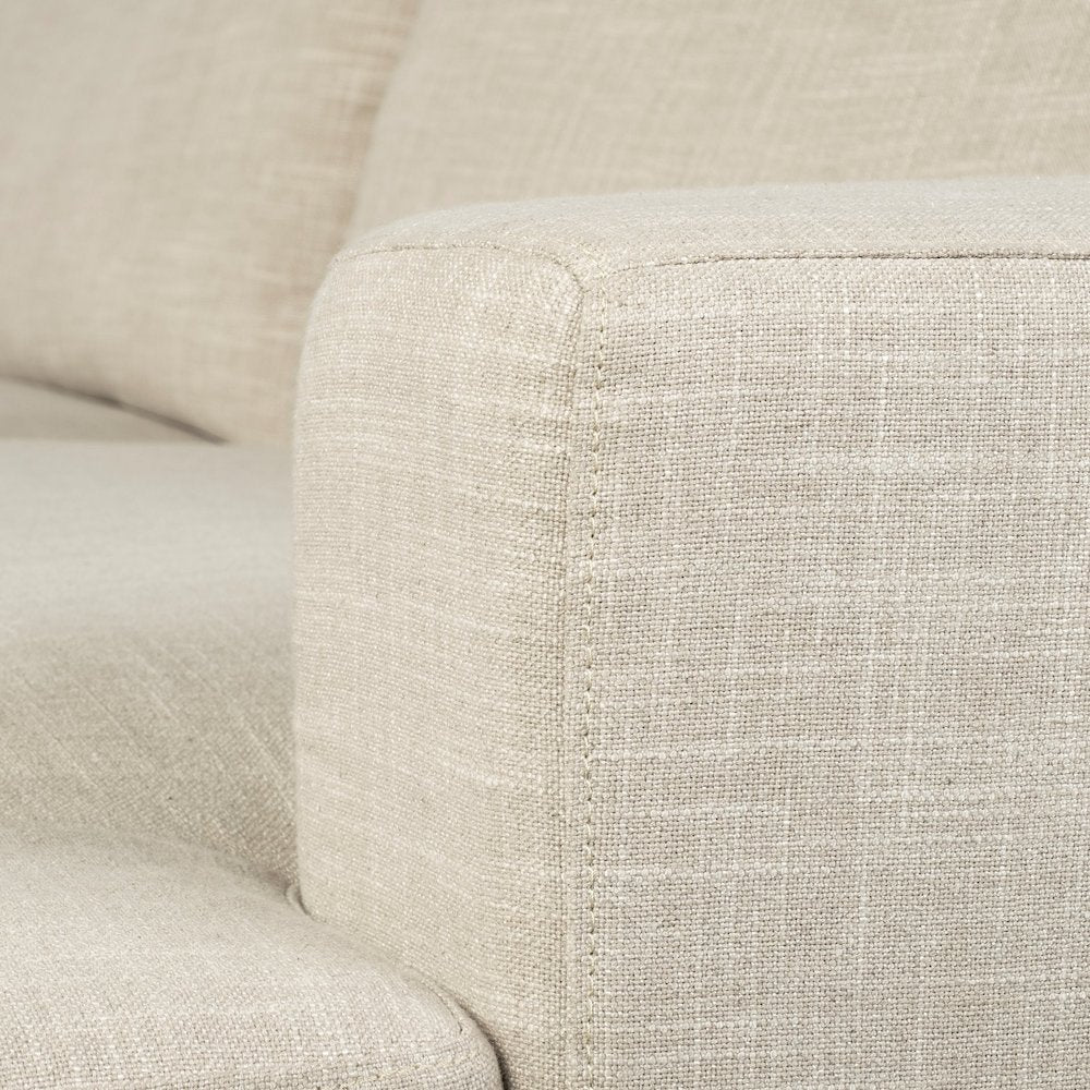 Colburne 95" Beige Upholstered Three Seater Sofa
