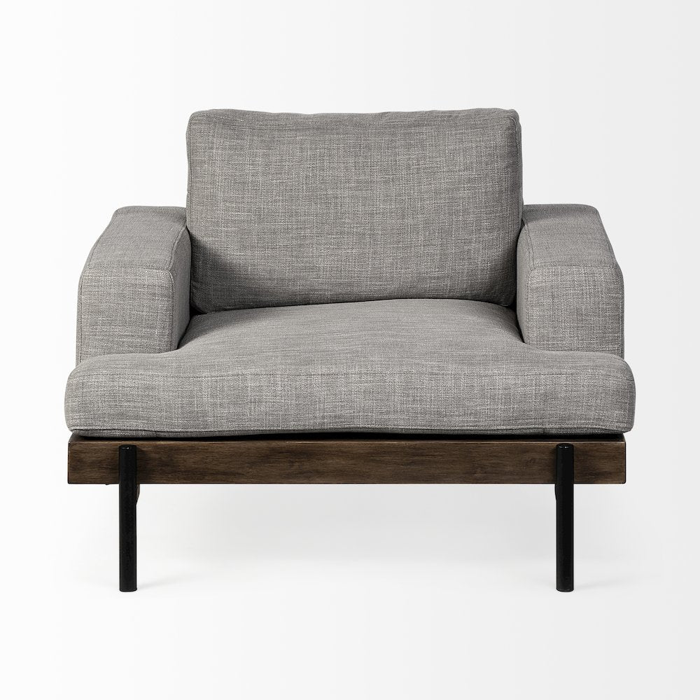 Colburne Gray Fabric Wood and Iron Frame Accent Chair
