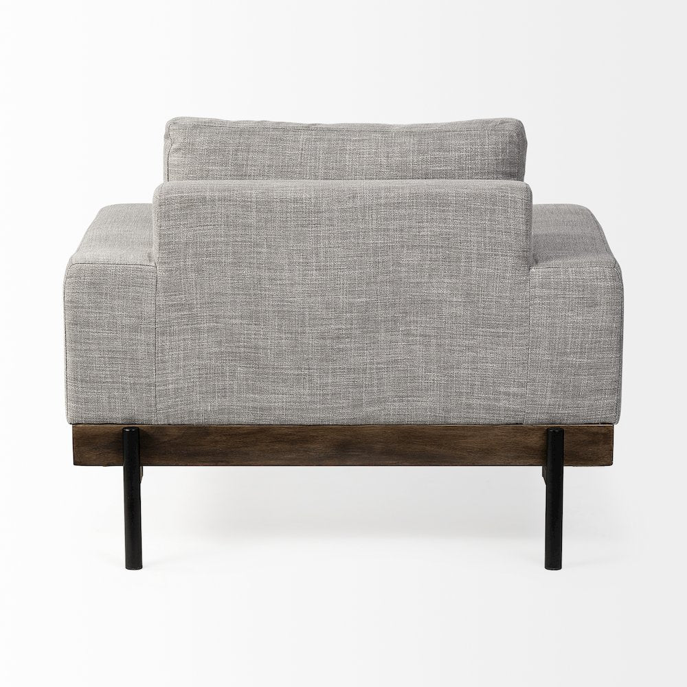 Colburne Gray Fabric Wood and Iron Frame Accent Chair