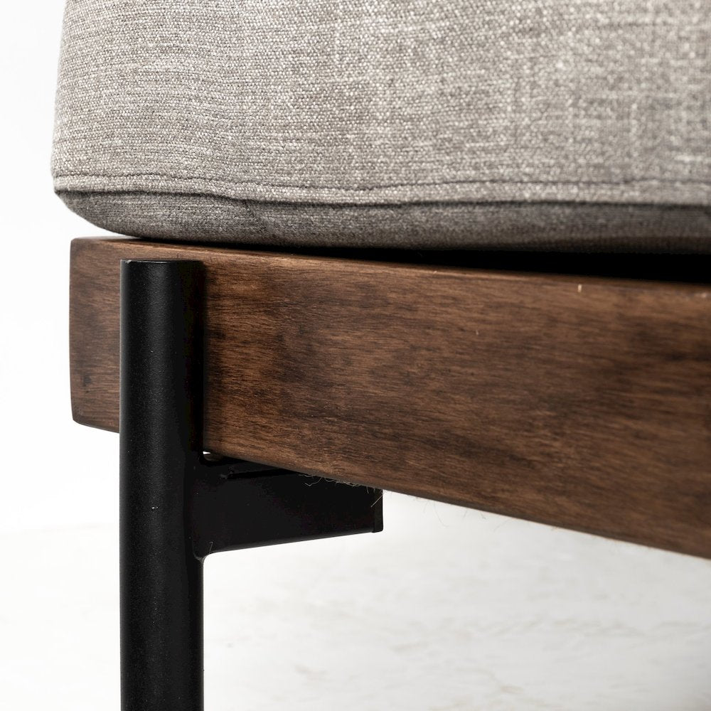 Colburne Gray Fabric Wood and Iron Frame Accent Chair