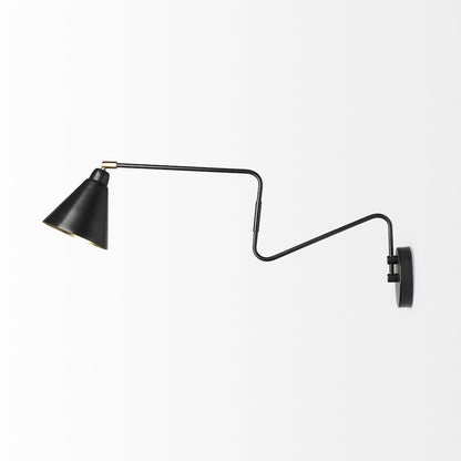 Cobalt 6L x 32W Black Metal Cone Shaped Swivel Wall Sconce
