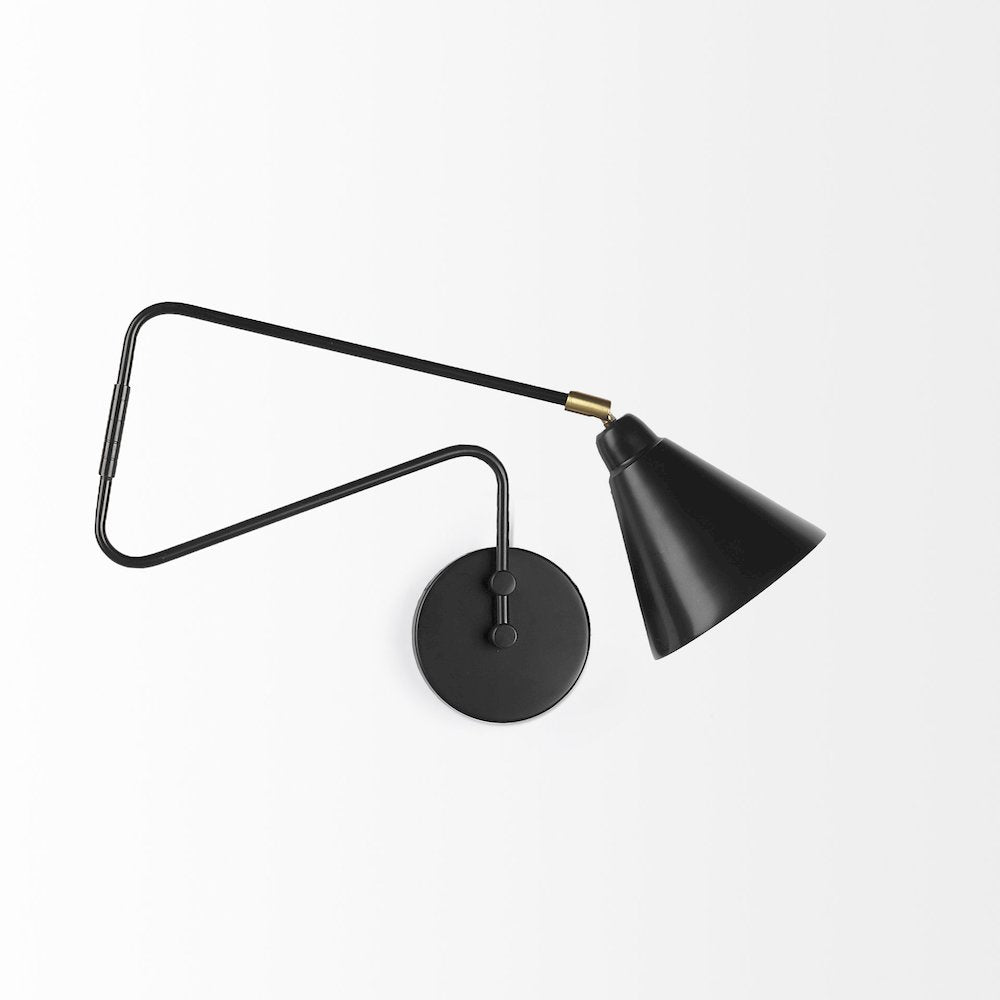 Cobalt 6L x 32W Black Metal Cone Shaped Swivel Wall Sconce