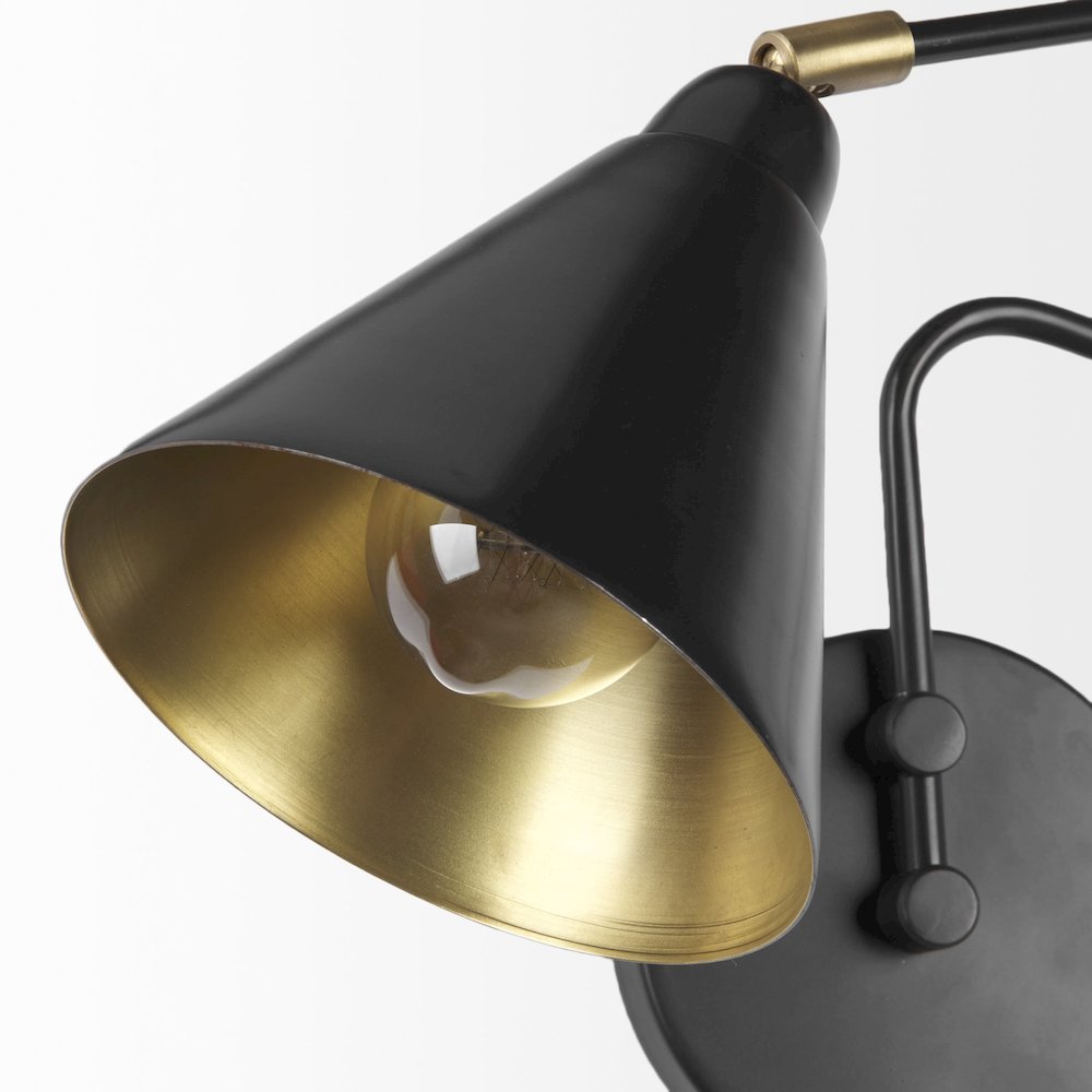 Cobalt 6L x 32W Black Metal Cone Shaped Swivel Wall Sconce