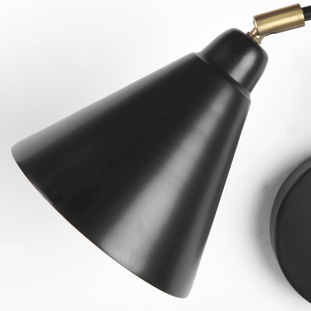 Cobalt 6L x 32W Black Metal Cone Shaped Swivel Wall Sconce